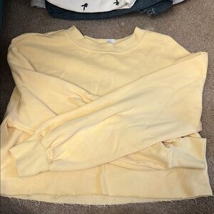 Yellow Crewneck cropped Sweatshirt